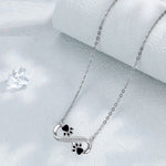 Collana con impronta di zampa infinito con zirconia, immagine 2 - Emma e Gemma