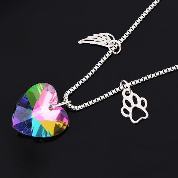 Collana Memoriale Arcobaleno con Pendente a Cuore - Emma e Gemma