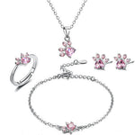 Set di Gioielli con Zampa in Oro Rosa – 4 Pezzi con Cuore in Zirconia (Anello, Collana, Orecchini, Bracciale), immagine 11 - Emma e Gemma