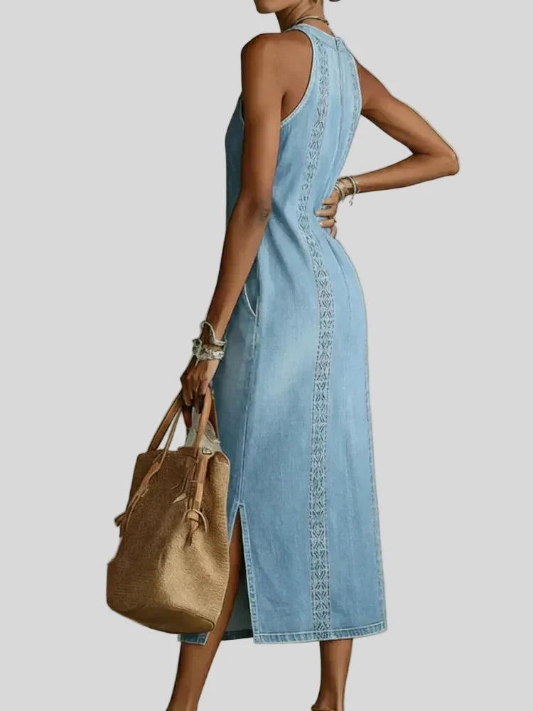 Ginevra - Abito in denim con pizzo retrò - outfit completo | Emma e Gemma