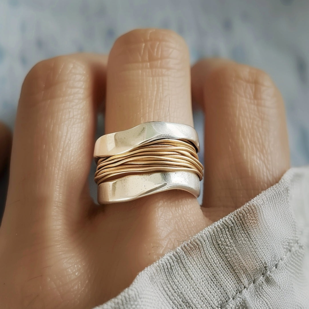 Anello con Fili d'Oro e Argento - Emma e Gemma