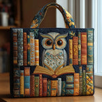 Borsa artigianale trapuntata Gufo tra Vecchi Libri - Emma e Gemma