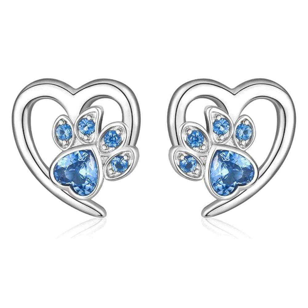 Orecchini a forma di zampa e cuore con Zirconia, immagine 2 - Emma e Gemma