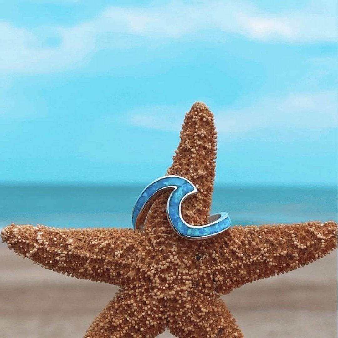 Anello Onda del Mare in Opale e Argento, immagine 4 - Emma e Gemma