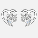 Orecchini a forma di zampa e cuore con Zirconia, immagine 3 - Emma e Gemma