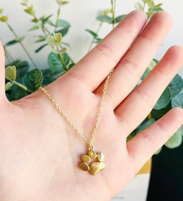 Collana Placcata in Oro con Charm a Forma di Zampa - Emma e Gemma