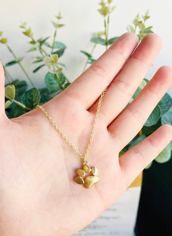 Collana Placcata in Oro con Charm a Forma di Zampa - Emma e Gemma