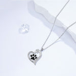 Collana a forma di cuore con impronta di zampa di cane in zirconia, immagine 2 - Emma e Gemma