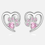 Orecchini a forma di zampa e cuore con Zirconia, immagine 6 - Emma e Gemma