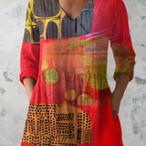 Maria | Blusa Lunga con Scollo a V – Perfetta per l'Autunno
