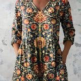 Valentina | Blusa Lunga con Scollatura a V – Perfetta per l'Autunno