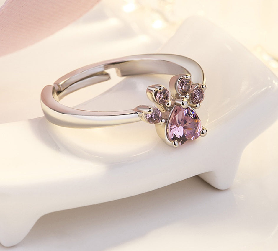 Set di Gioielli con Zampa in Oro Rosa – 4 Pezzi con Cuore in Zirconia (Anello, Collana, Orecchini, Bracciale), immagine 5 - Emma e Gemma