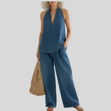 Simona - Completo due pezzi in denim vintage - vista posteriore | Emma e Gemma