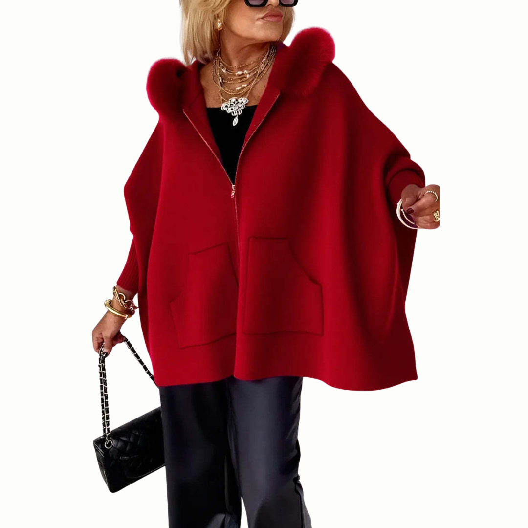 Carlotta - Poncho-Cape Rosa, Eleganza Calda