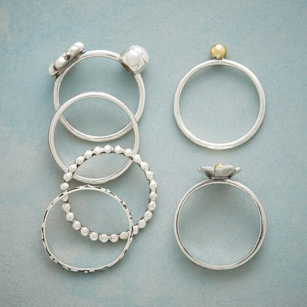 Anello Set Fiore Perla - Emma e Gemma