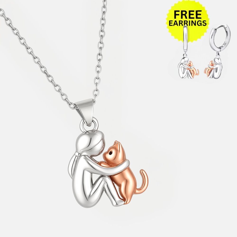 Collana con Pendente a Forma di Gatto con Orecchini in Omaggio – Offerta a Tempo Limitato - Emma e Gemma