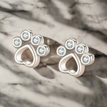 Orecchini a Perno a Forma di Zampa in Argento Sterling – Con Zirconia Scintillante - Emma e Gemma