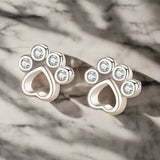 Orecchini a Perno a Forma di Zampa in Argento Sterling – Con Zirconia Scintillante - Emma e Gemma