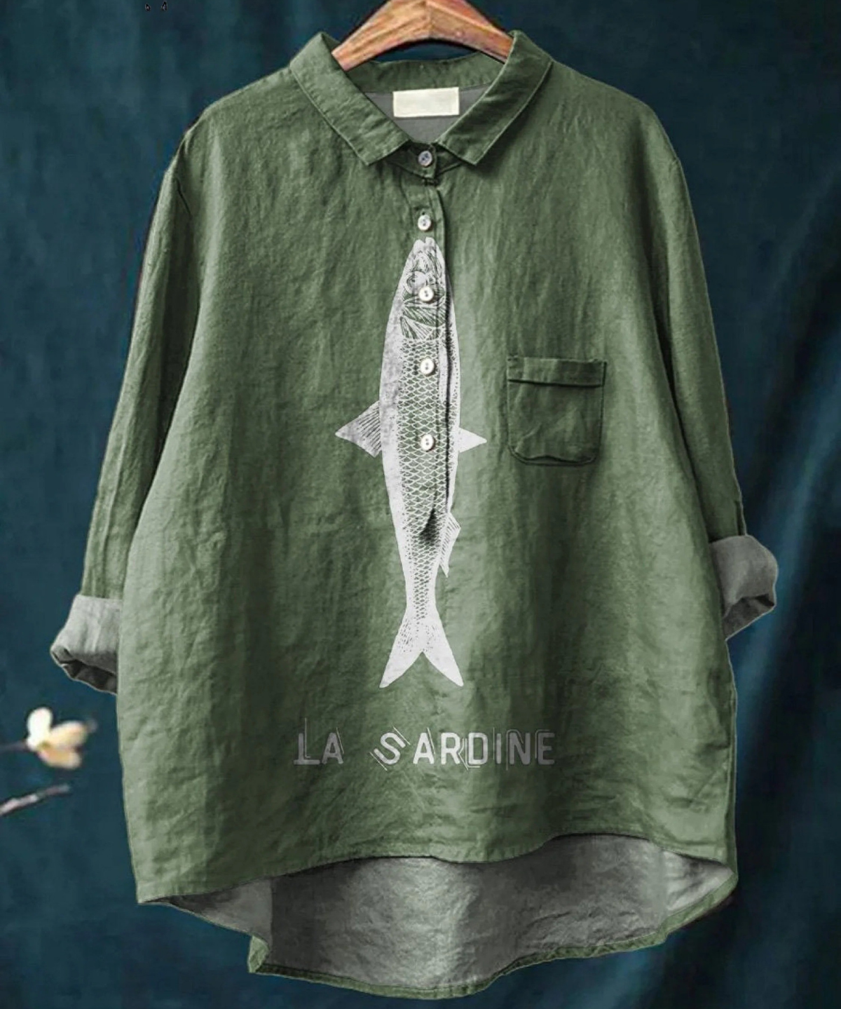 Viola | T-shirt Casual con Stampa di Sardina