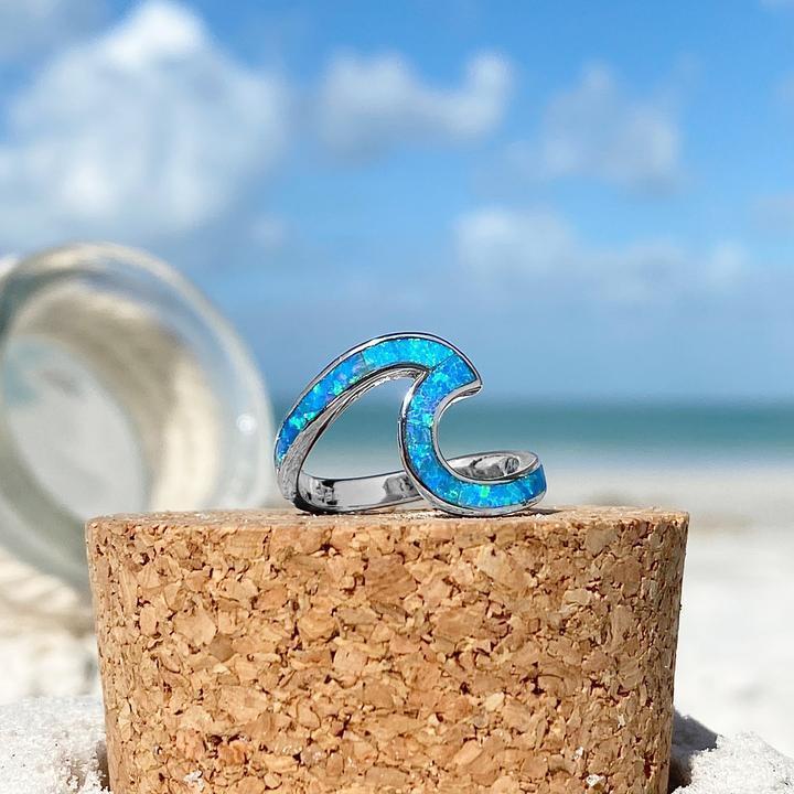 Anello Onda del Mare in Opale e Argento, immagine 5 - Emma e Gemma