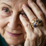 Anello Vintage in Oro con Zirconia Blu, immagine 2 - Kaja i Maja