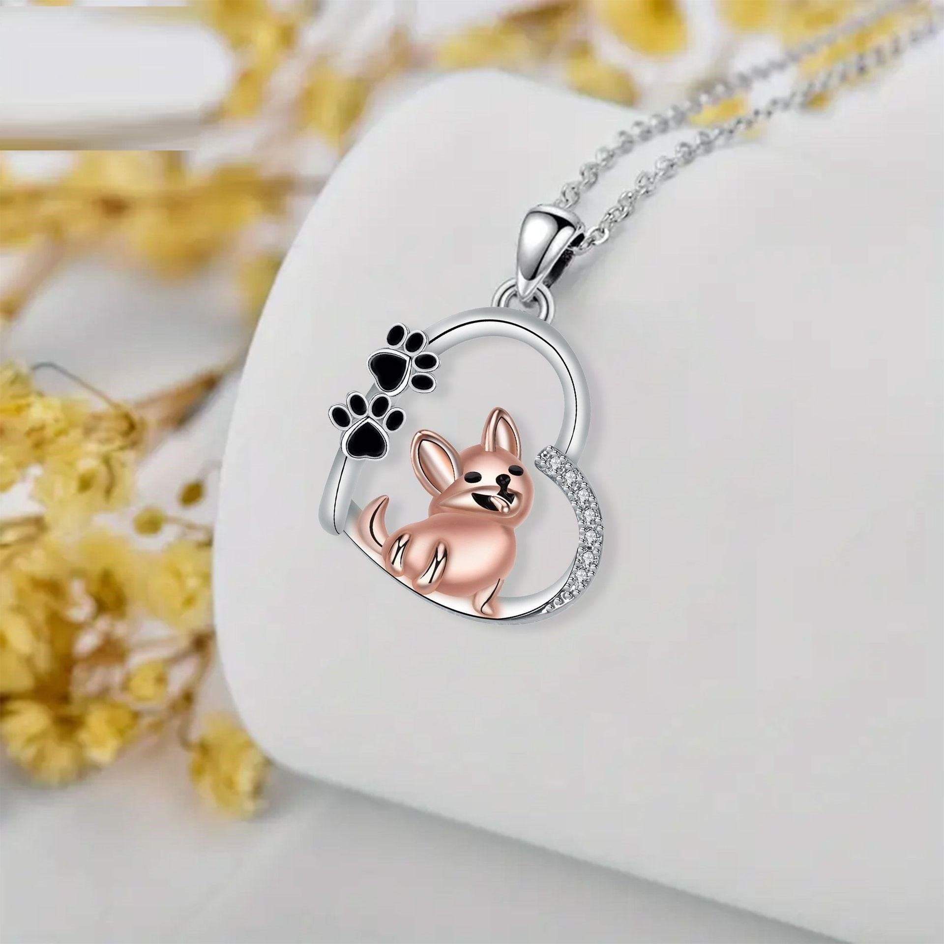 Collana con Pendente a Forma di Cuore per Cani - Emma e Gemma