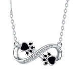 Collana con impronta di zampa infinito con zirconia, immagine 4 - Emma e Gemma