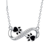 Collana con impronta di zampa infinito con zirconia, immagine 4 - Emma e Gemma