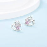 Orecchini a forma di zampa e cuore con Zirconia, immagine 5 - Emma e Gemma