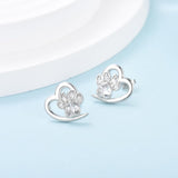Orecchini a forma di zampa e cuore con Zirconia, immagine 4 - Emma e Gemma