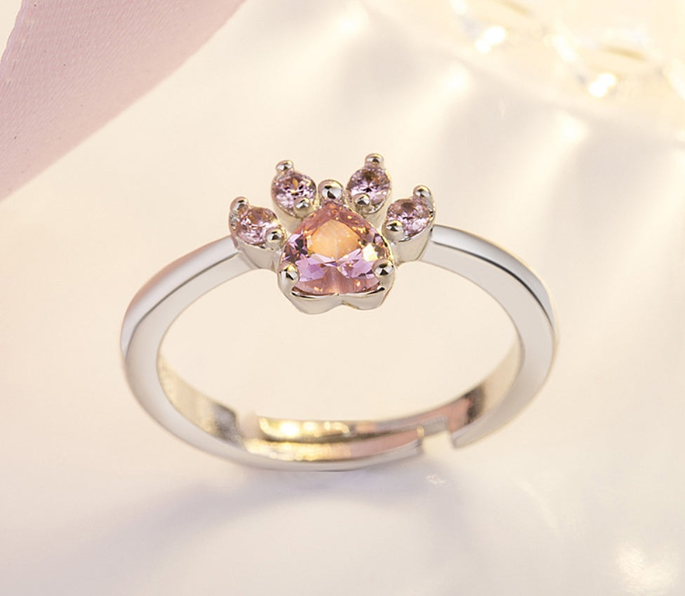Set di Gioielli con Zampa in Oro Rosa – 4 Pezzi con Cuore in Zirconia (Anello, Collana, Orecchini, Bracciale), immagine 4 - Emma e Gemma