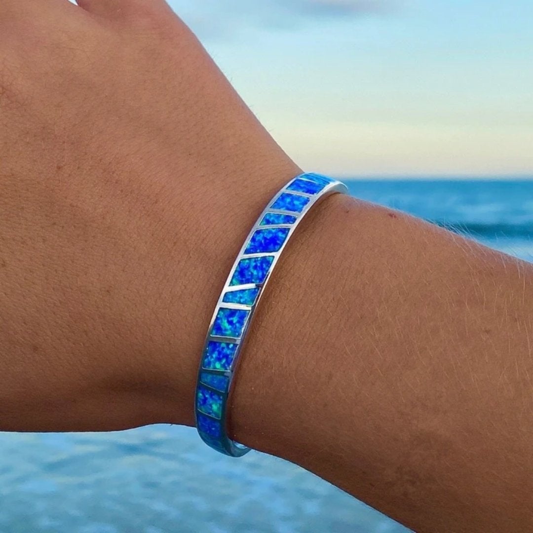 Bracciale in Opale Blu e Argento - Kaja i Maja