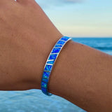Bracciale in Opale Blu e Argento - Emma e Gemma