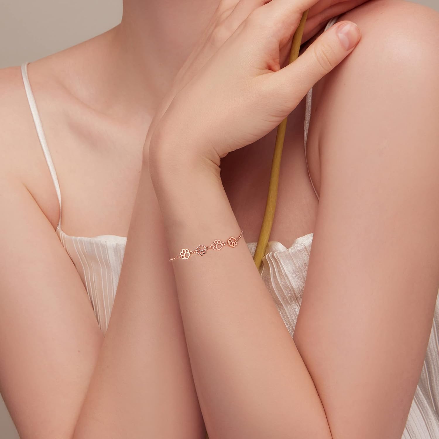 Bracciale in Argento Sterling con Stampa di Zampa – Misura Regolabile, immagine 6 - Emma e Gemma
