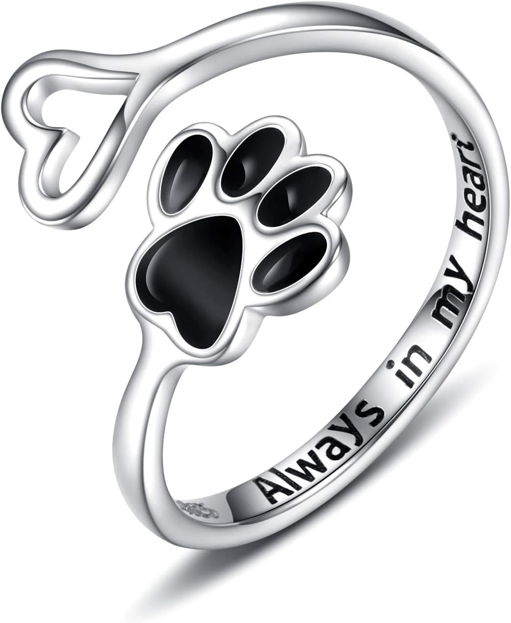 Anello Artigianale con Zampa e Cuore – Regolabile in Argento Sterling 925, immagine 9 - Emma e Gemma