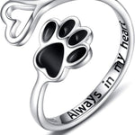Anello Artigianale con Zampa e Cuore – Regolabile in Argento Sterling 925, immagine 9 - Emma e Gemma