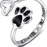 Anello Artigianale con Zampa e Cuore – Regolabile in Argento Sterling 925, immagine 9 - Emma e Gemma