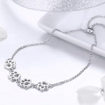 Bracciale in Argento Sterling con Stampa di Zampa – Misura Regolabile - Emma e Gemma
