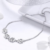 Bracciale in Argento Sterling con Stampa di Zampa – Misura Regolabile - Emma e Gemma