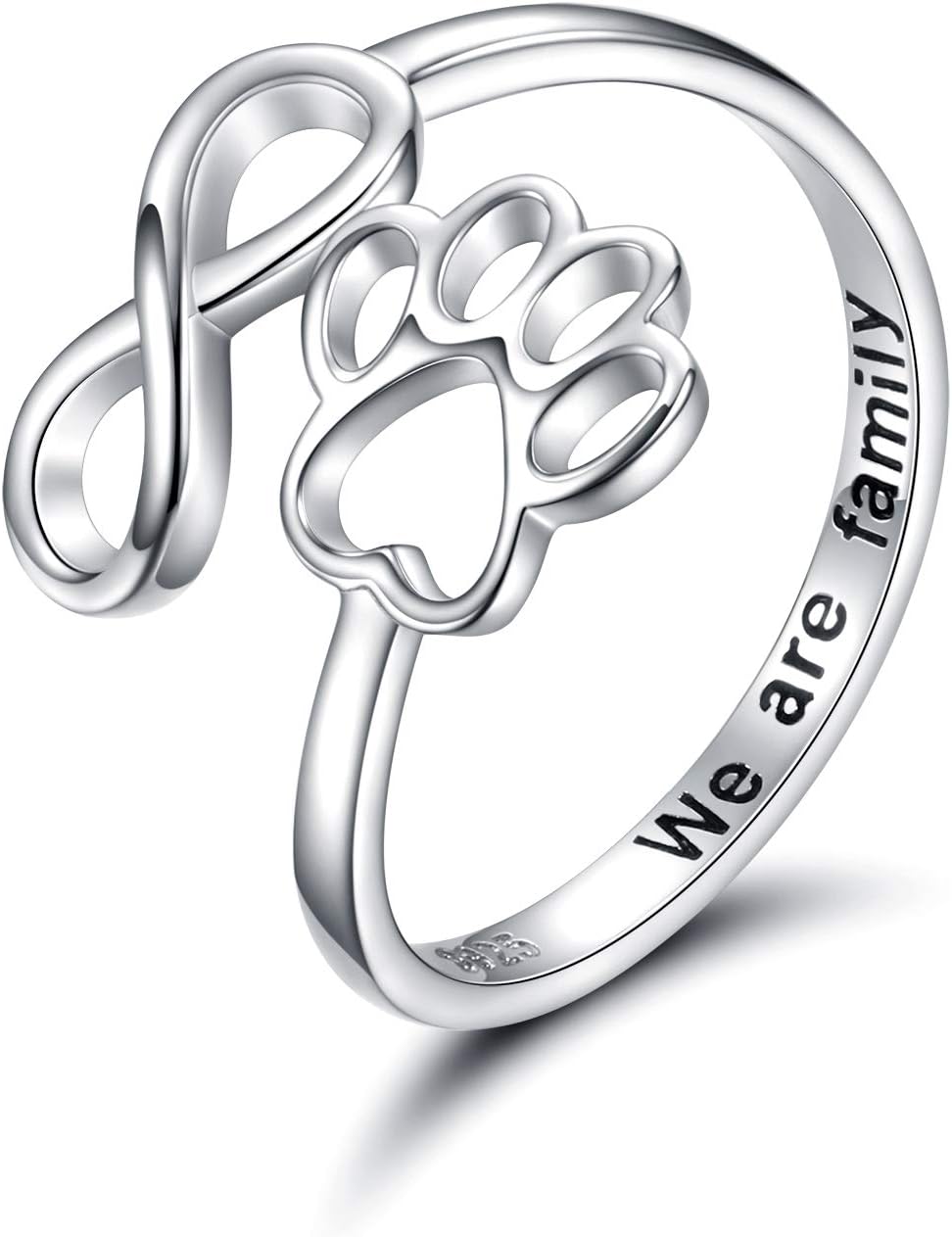 Anello Artigianale con Zampa e Cuore – Regolabile in Argento Sterling 925, immagine 4 - Emma e Gemma