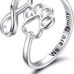 Anello Artigianale con Zampa e Cuore – Regolabile in Argento Sterling 925, immagine 4 - Emma e Gemma
