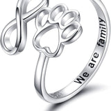 Anello Artigianale con Zampa e Cuore – Regolabile in Argento Sterling 925, immagine 4 - Emma e Gemma