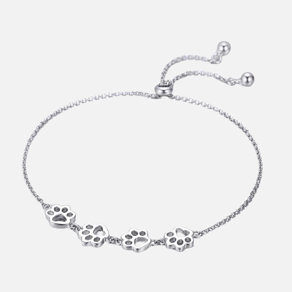Bracciale in Argento Sterling con Stampa di Zampa – Misura Regolabile, immagine 2 - Emma e Gemma