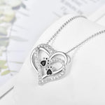 Collana a forma di cuore con impronta di zampa e zirconia - Emma e Gemma