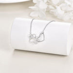 Collana in Argento Sterling con Stampa di Zampa – Pendente a Cuore in Cristallo, immagine 3 - Emma e Gemma