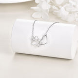 Collana in Argento Sterling con Stampa di Zampa – Pendente a Cuore in Cristallo, immagine 3 - Emma e Gemma