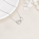 Collana in Argento Sterling con Stampa di Zampa – Pendente a Cuore in Cristallo - Emma e Gemma