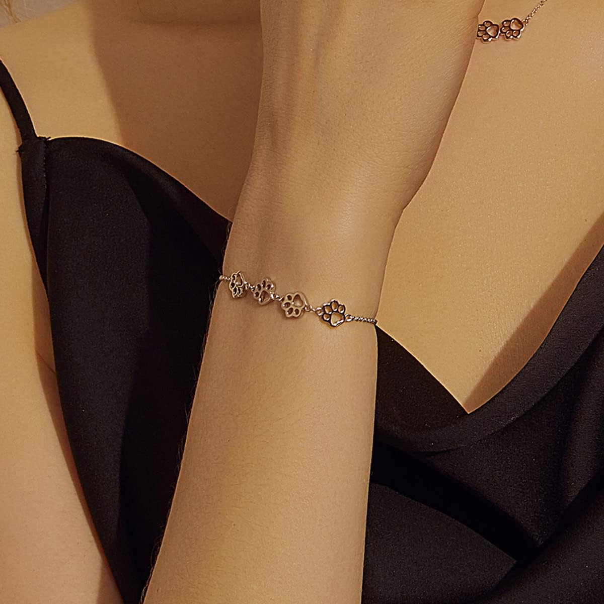 Bracciale in Argento Sterling con Stampa di Zampa – Misura Regolabile, immagine 3 - Emma e Gemma