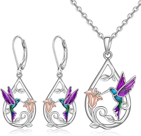 Bellissima Collana con Colibrì per Donne con Orecchini Bonus, immagine 5 - Emma e Gemma