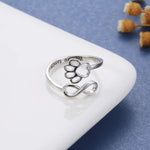 Anello Artigianale con Zampa e Cuore – Regolabile in Argento Sterling 925, immagine 5 - Emma e Gemma